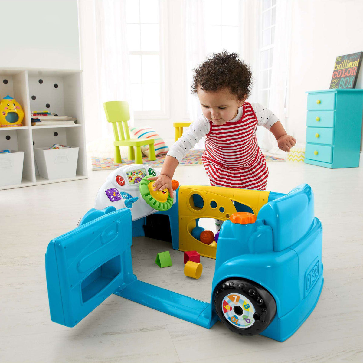 Fisher-Price Laugh & Learn Crawl Around Car Baby Activity Learning Toy, Blue