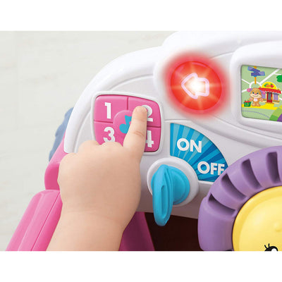 Fisher-Price Laugh & Learn Crawl Around Car Baby Activity Learning Toy, Pink