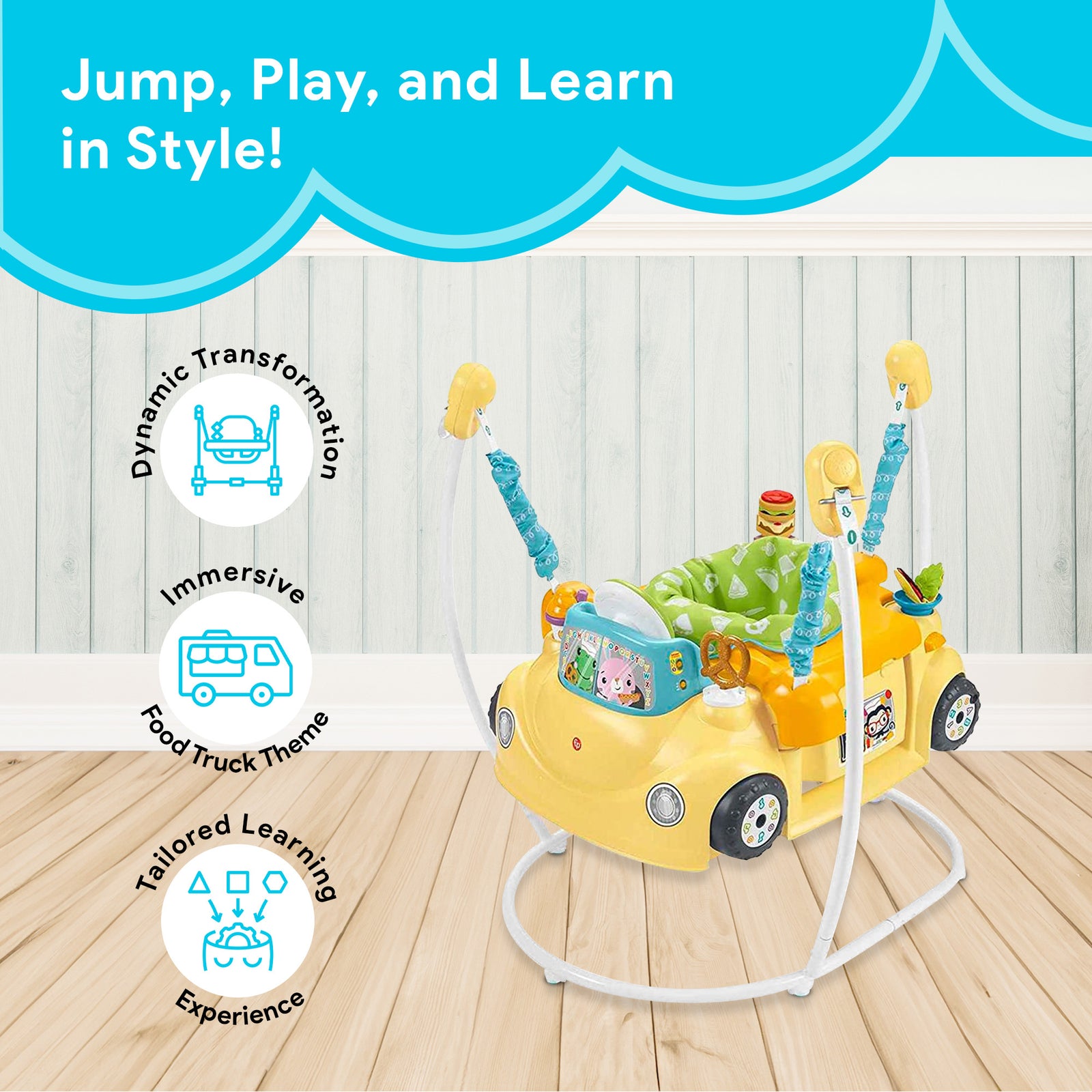 Fisher-Price 2-in-1 Servin' Up Fun Jumperoo Development Activity Center(Damaged) - VMInnovations