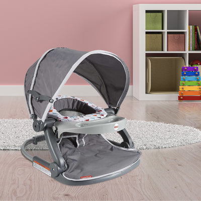 Fisher-Price Foldable Baby Travel Chair On The Go Sit Me Up Floor Seat w/Canopy - VMInnovations