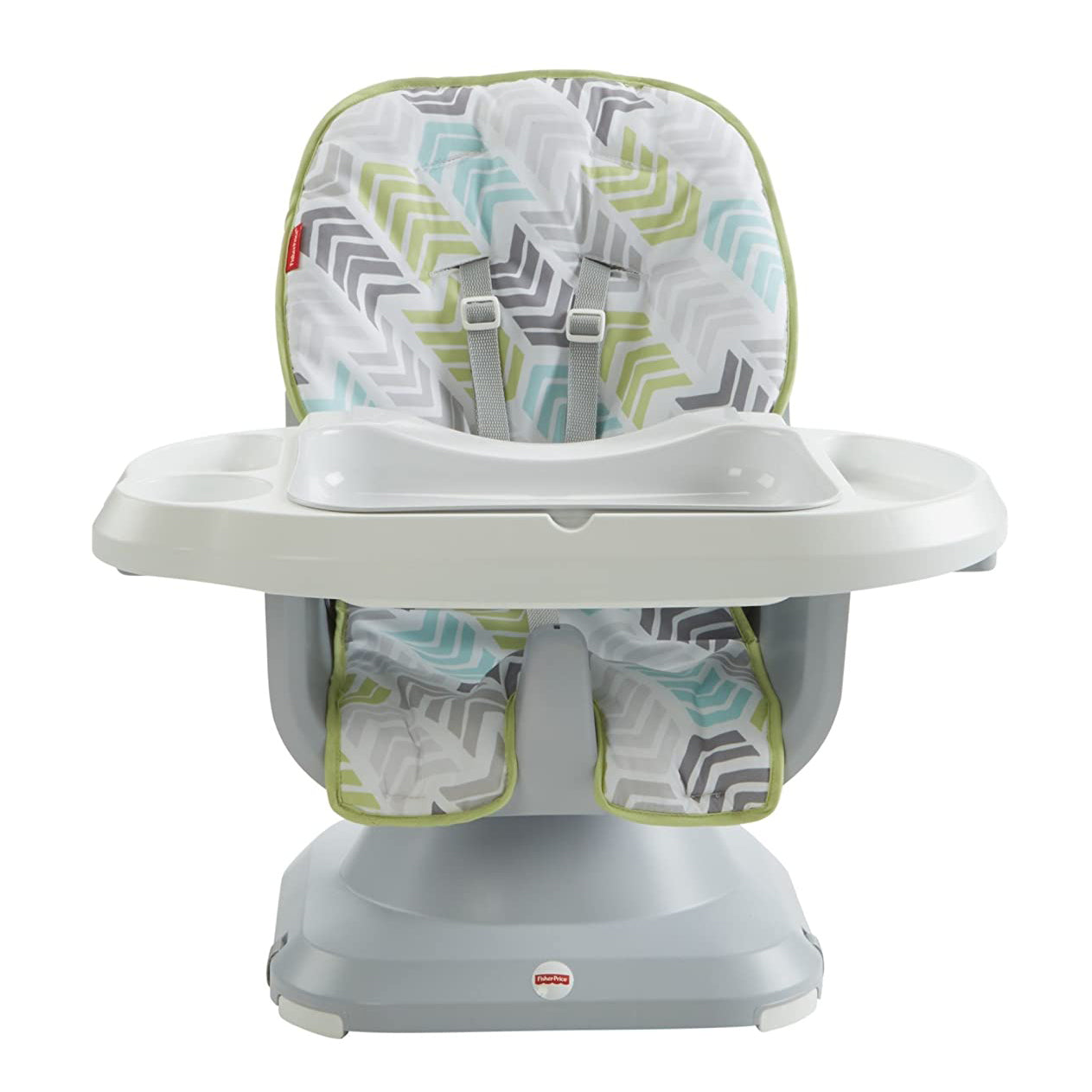 Fisher-Price SpaceSaver 2-in-1 Infant High Chair/Toddler Booster Seat, Green