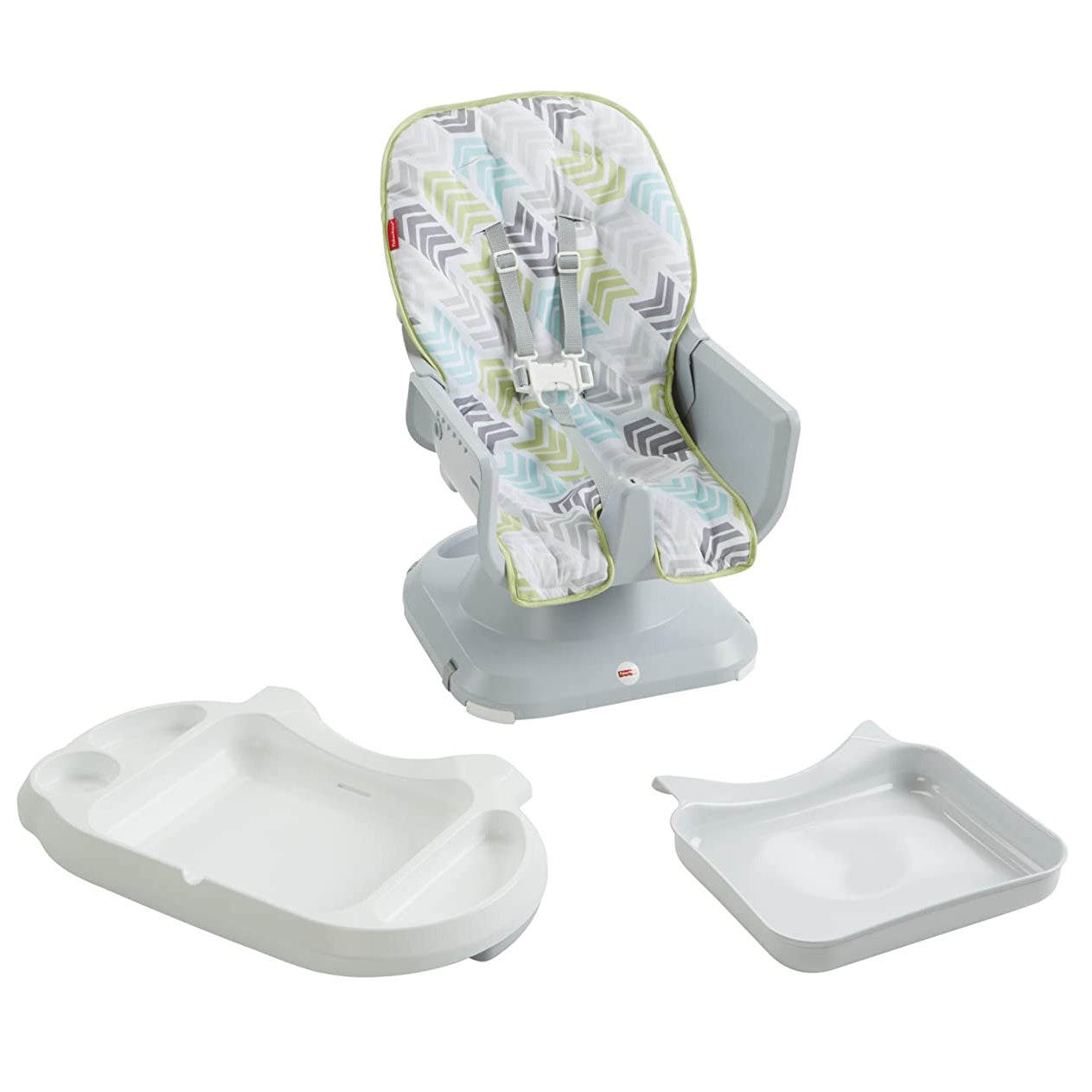 Fisher-Price SpaceSaver 2-in-1 Infant High Chair/Toddler Booster Seat, Green