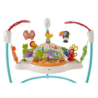 Fisher-Price Colorful Light Up Comfy Animal Activity Baby Bouncer Toy (Used)