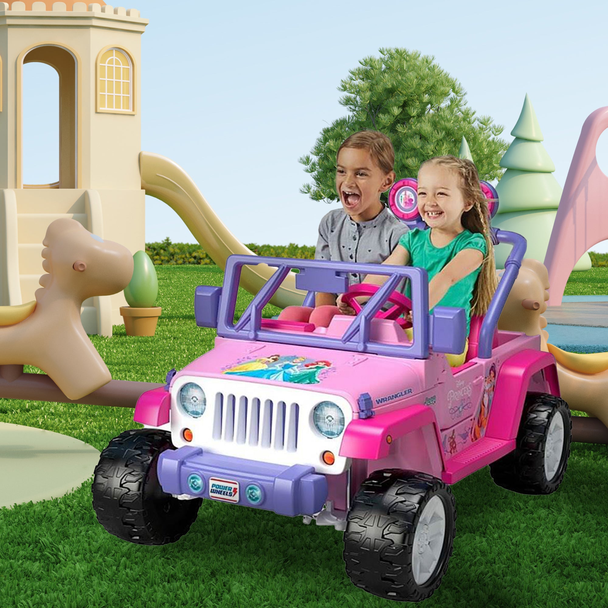 Power Wheels Kids 12 Volt Toy Ride On Disney Princess Jeep Wrangler (For Parts) - VMInnovations
