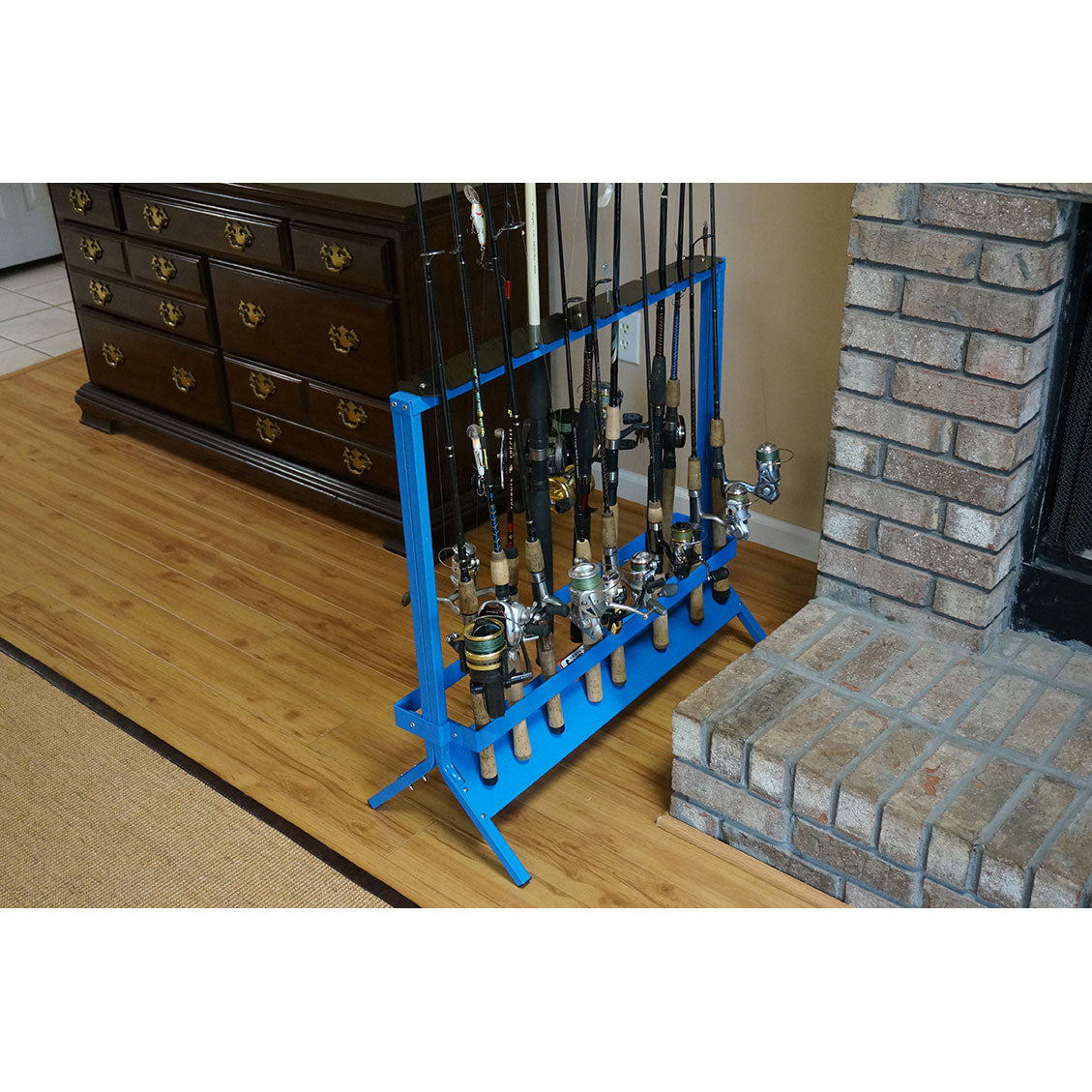 Viking Solutions 22 Rod Floor or Deck Powder Coat Steel Fishing Rack (Open Box)