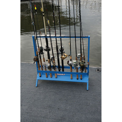 Viking Solutions 22 Rod Floor or Deck Powder Coat Steel Fishing Rack (Open Box)