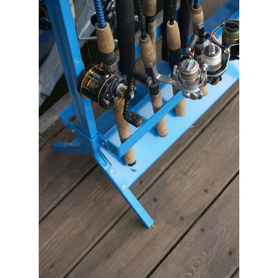 Viking Solutions 22 Rod Floor or Deck Powder Coat Steel Fishing Rack (Open Box)