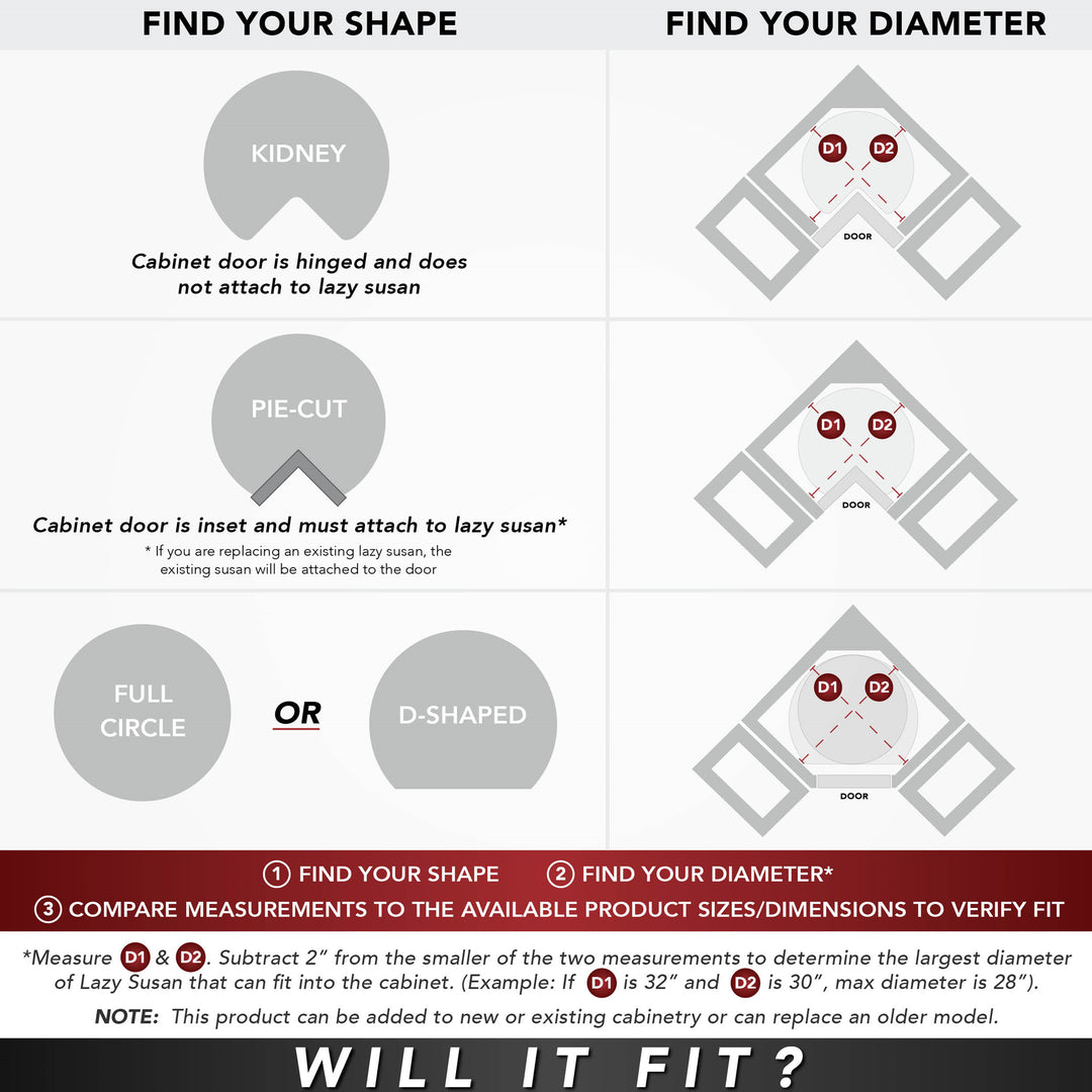 Rev-A-Shelf 28'' Lazy Susan Pie-Cut Polymer Two-Shelf, Almond, LD-2942-28-15-1 - VMInnovations