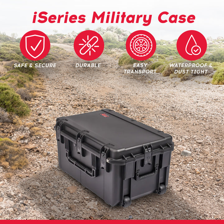 SKB Cases iSeries Waterproof UV Resistant Utility Military Case, Black(Open Box)