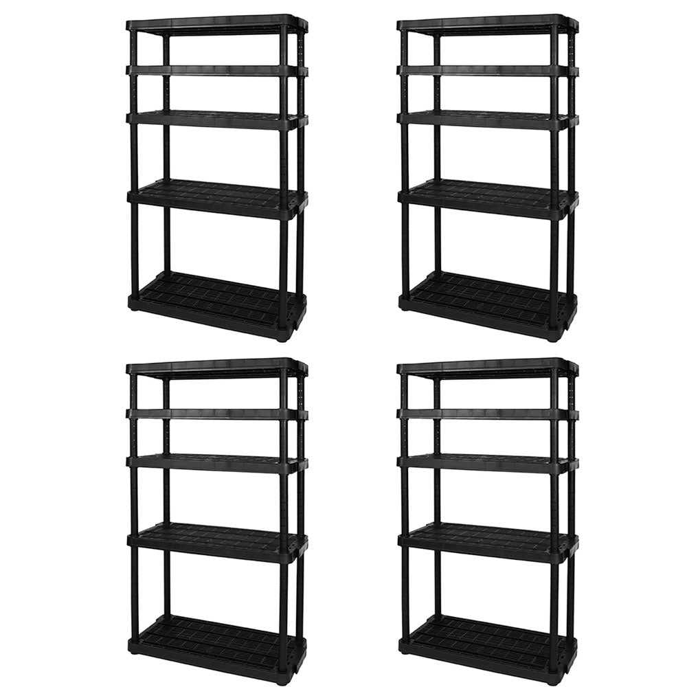 Gracious Living Heavy Duty Adjustable Storage Shelving Unit, 5 Shelf (4 Pack)