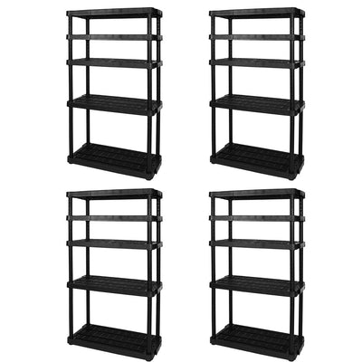 Gracious Living Heavy Duty Adjustable Storage Shelving Unit, 5 Shelf (4 Pack)