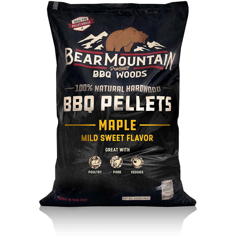 Bear Mountain BBQ 100% Natural Hardwood Maple Sweet Flavor Pellets, 20 Pounds