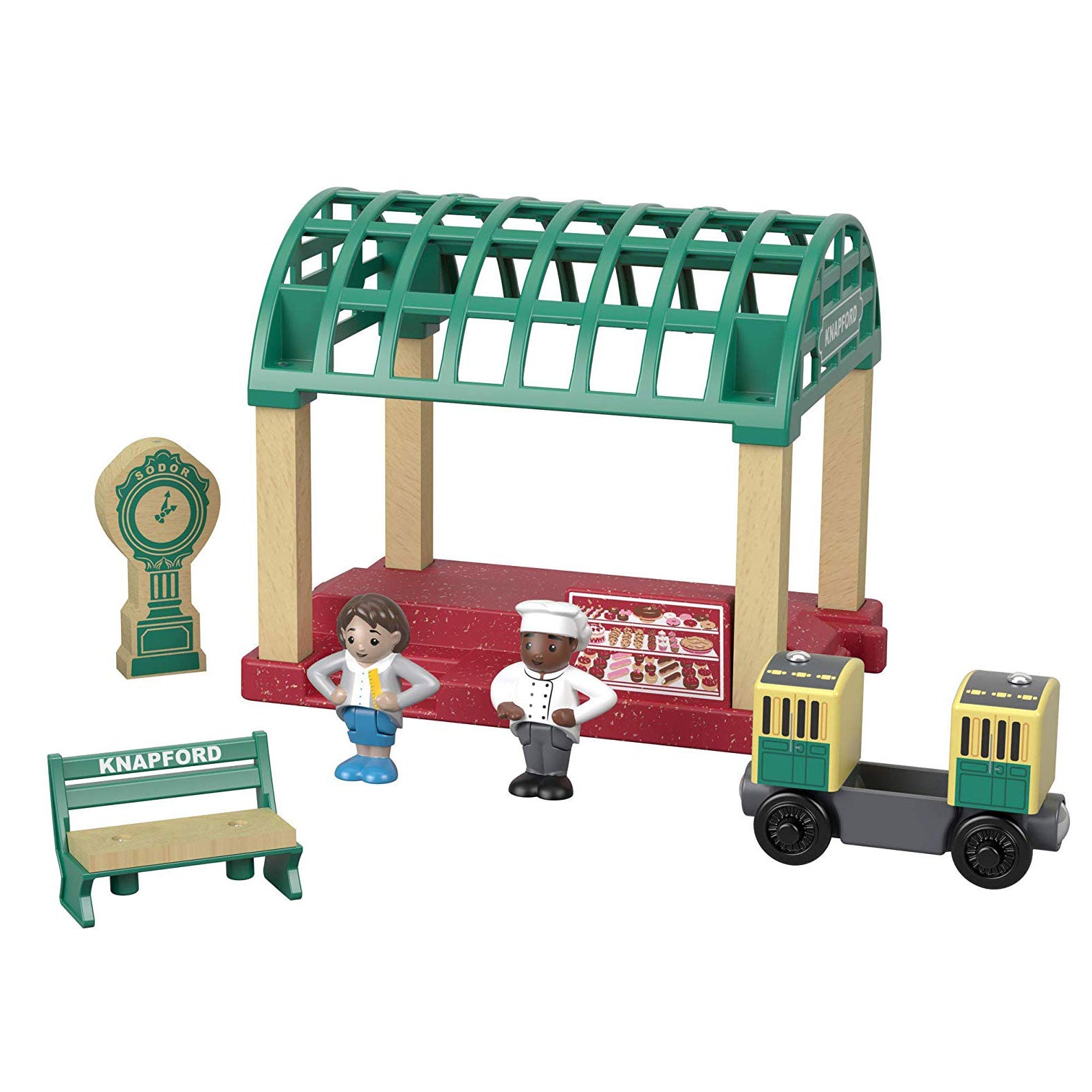 Fisher Price GGG71 Thomas & Friends Wood Knapford Train Station Railway Set