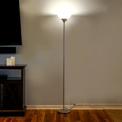 Brightech Sky Dome Dimmable LED Torchiere 72 Inch Floor Lamp, Silver (Open Box)