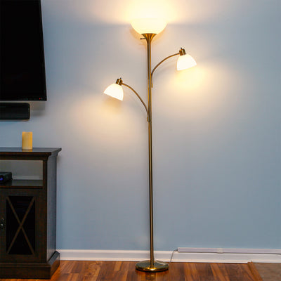 Brightech Sky Dome Double LED Torchiere Floor Lamp w/ 2 Reading Lights (Used)
