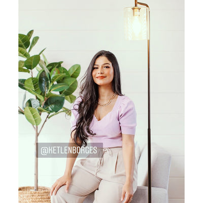 Brightech Elizabeth Floor Lamp with Glass Shade & Edison Bulb, Bronze (Open Box)