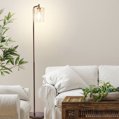 Brightech Elizabeth Floor Lamp with Glass Shade & Edison Bulb, Bronze (Open Box)