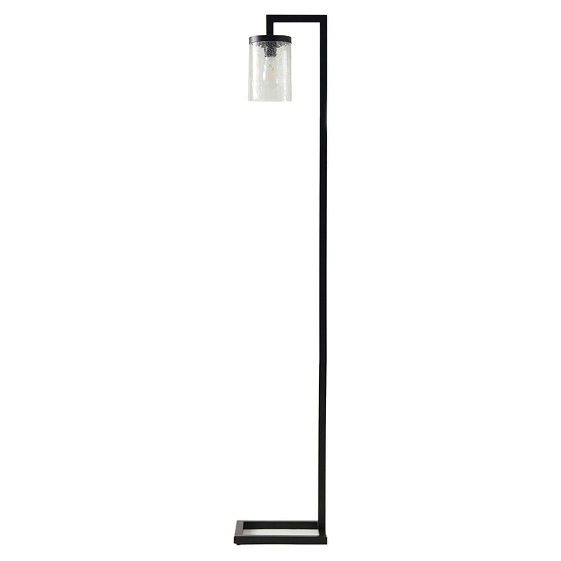 Brightech Henry Standing Floor Smart Lamp with LED Light & Glass Shade, Black