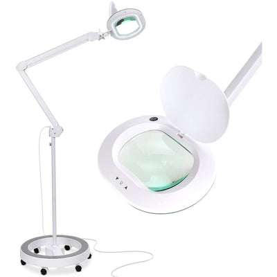 Brightech Lightview Pro Rolling Wheel Base 5 Diopter Magnifier Floor Lamp (Used)