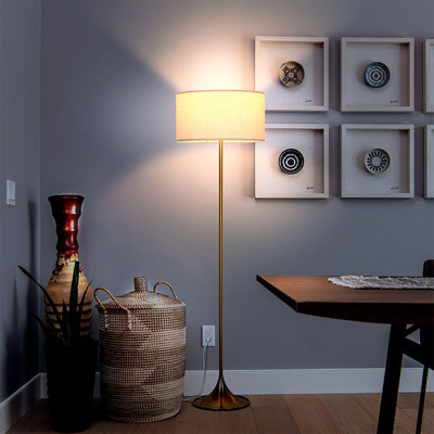 Brightech Quinn Modern Floor Lamp with LED Light, Antique Brass (Open Box)
