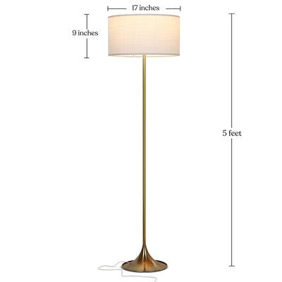 Brightech Quinn Modern Floor Lamp with LED Light, Antique Brass (Open Box)