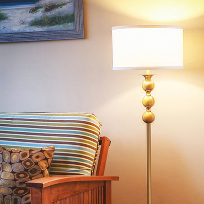 Brightech Riley Antique 61 Inch Tall Home LED Floor Lamp, Brass (For Parts)