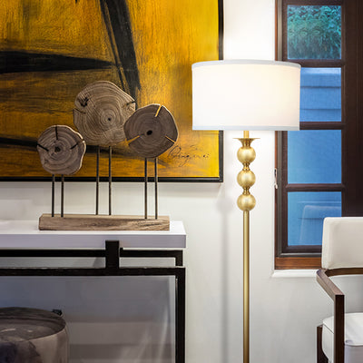 Brightech Riley Antique 61" Free Standing Home LED Floor Lamp, Brass (Open Box)