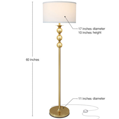 Brightech Riley Antique 61 Inch Tall Home LED Floor Lamp, Brass (For Parts)