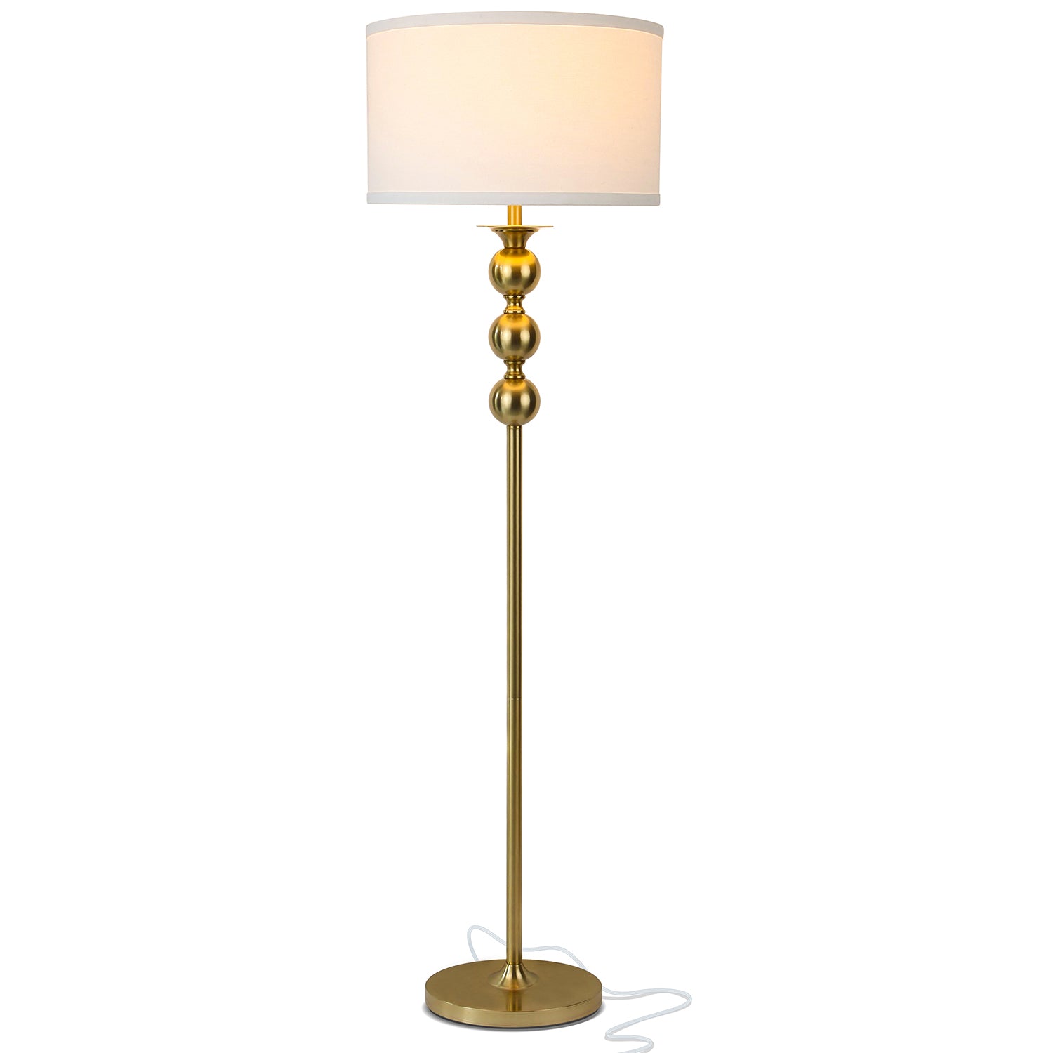Brightech Riley Antique 61 Inch Tall Home LED Floor Lamp, Brass (For Parts)