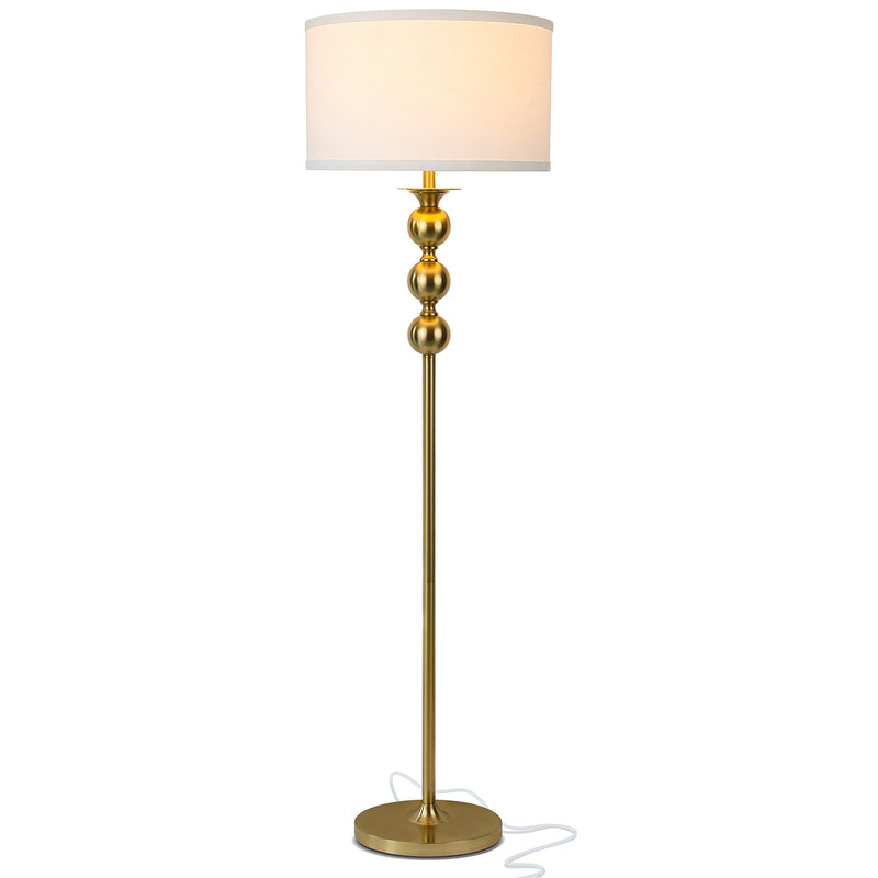 Brightech Riley Antique 61 Inch Tall Free Standing Home LED Floor Lamp, Brass