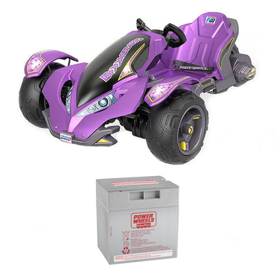 Power Wheels 12 Volt Mini ATV Boomerang Ride On Toy Car + Replacement Battery