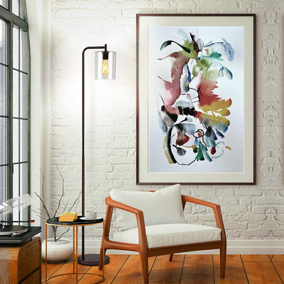 Brightech Elizabeth Floor Lamp with Glass Shade & Edison Bulb, Bronze (Open Box)