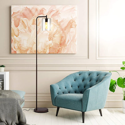 Brightech Elizabeth Floor Lamp with Glass Shade & Edison Bulb, Bronze (Open Box)