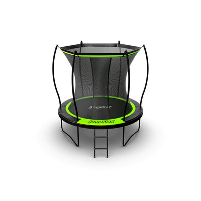 Jumpflex FLEX 8' Round Trampoline, Outdoor Play Equipment w/ Safety Net & Ladder