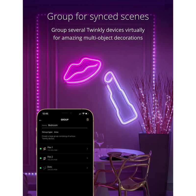 Twinkly Flex App-Controlled Light Tube RGB 16 Mil Colors 6.5&