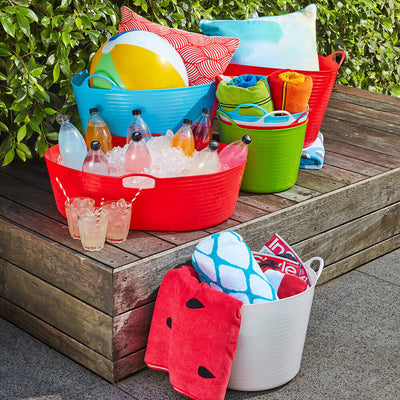 Ezy Storage Flexi 27 Qt Round Plastic Flexible Multi Use Storage Tub