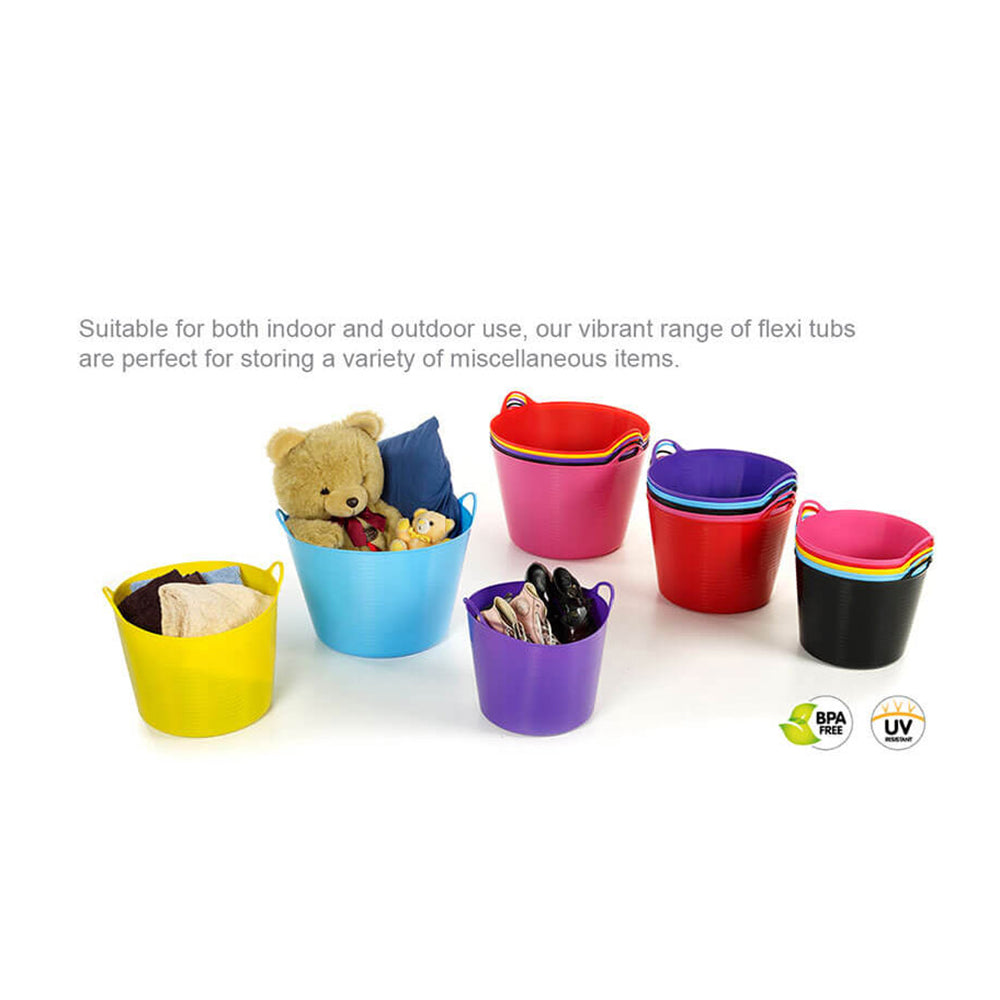 Ezy Storage Flexi 27 Qt Round Plastic Flexible Multi Use Storage Tub