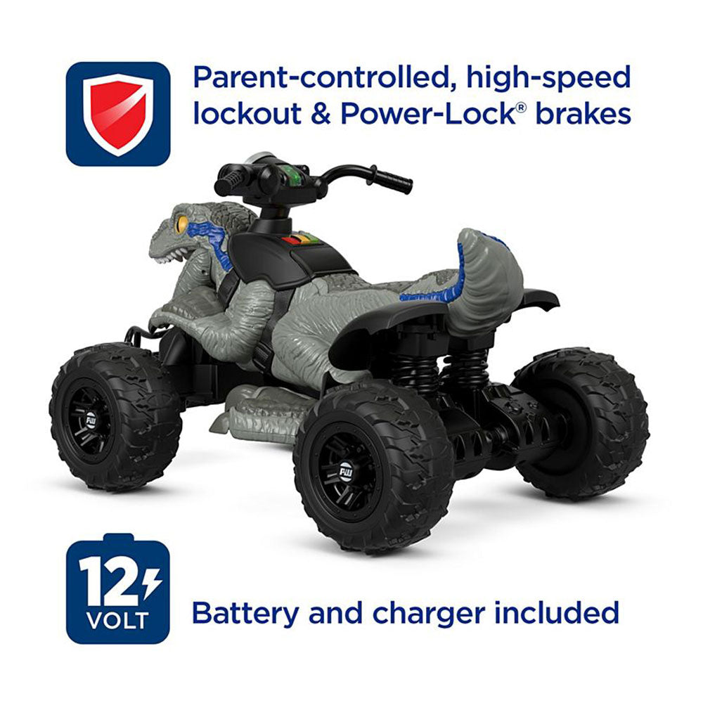 Power Wheels Jurassic World Blue Raptor Ride-On + Replacement Battery (2 pack) - VMInnovations