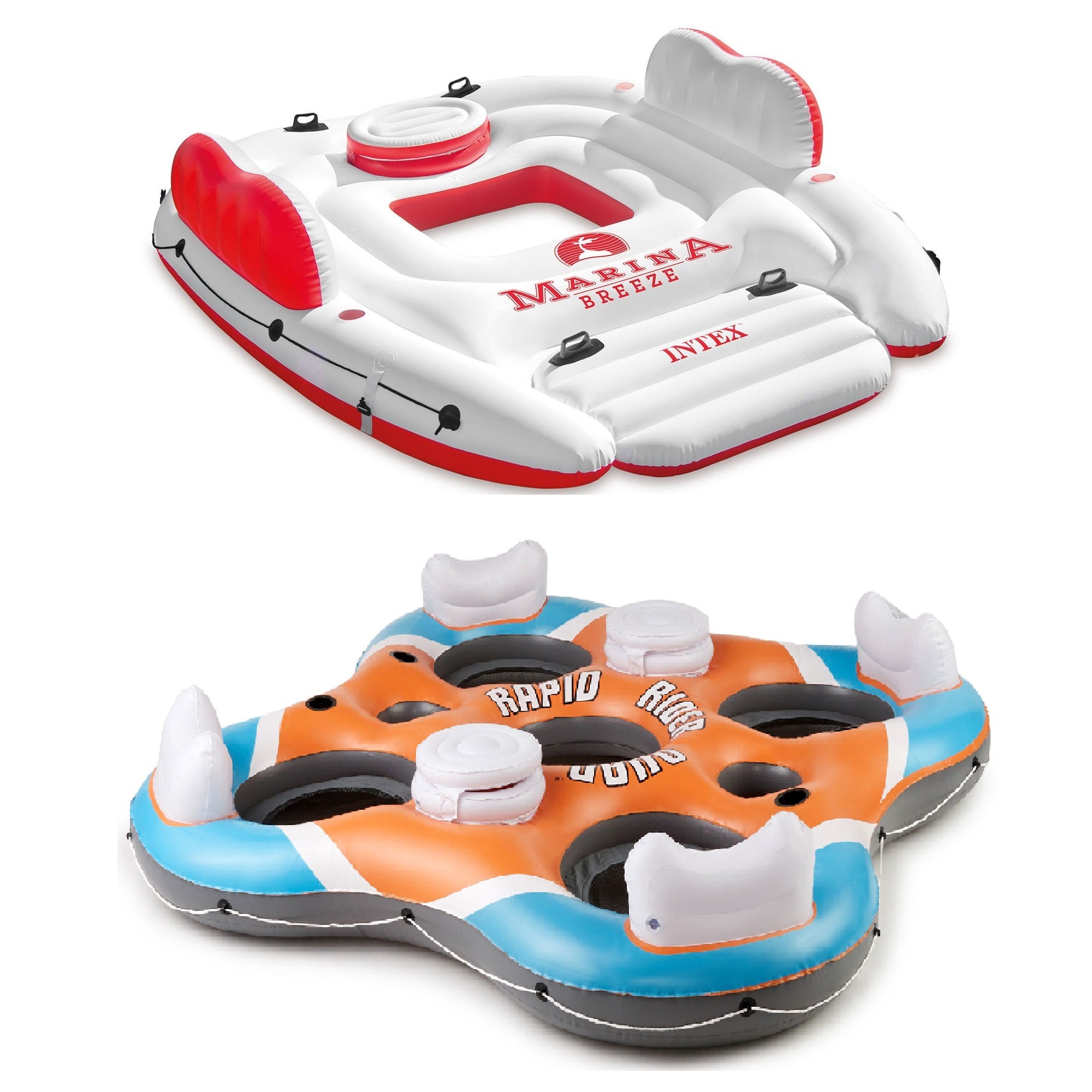 Intex Inflatable Marina Breeze Raft & Bestway 101 In. Rapid Rider Float Raft