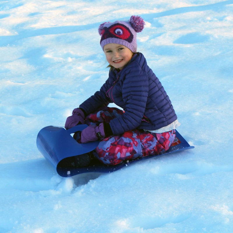 Flexible Flyer Flying Carpet Lightweight Roll Up Plastic Winter Snow Sled, Blue