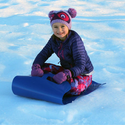 Flexible Flyer Flying Carpet Lightweight Roll Up Plastic Winter Snow Sled, Blue