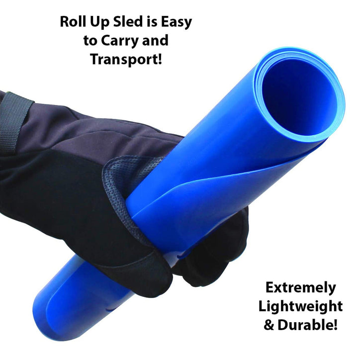 Flexible Flyer Flying Carpet Lightweight Roll Up Plastic Winter Snow Sled, Blue