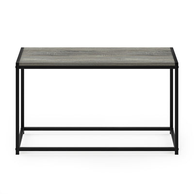 Furinno Camnus Modern Living Metal Frame Wood Top Coffee Table, French Oak Grey