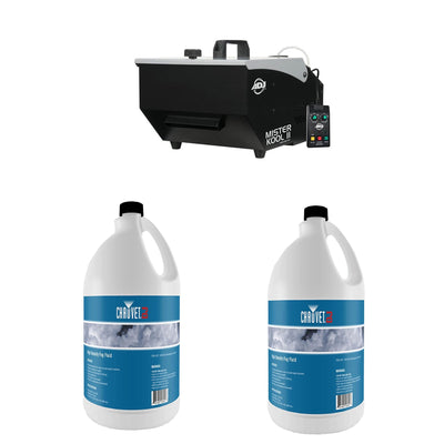 ADJ Mister Kool II Fog Machine & Chauvet DJ 1 Gallon of Fog Juice (2 Pack)