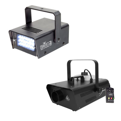 Chauvet DJ Hurricane Smoke Fog Machine w/ Wired Remote plus Mini Strobe Light