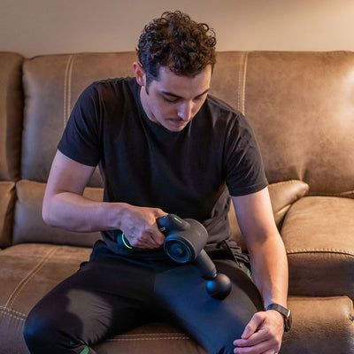 Reathlete FOLD Interchangeable Folding Percussion Massage Therapy Gun, Black