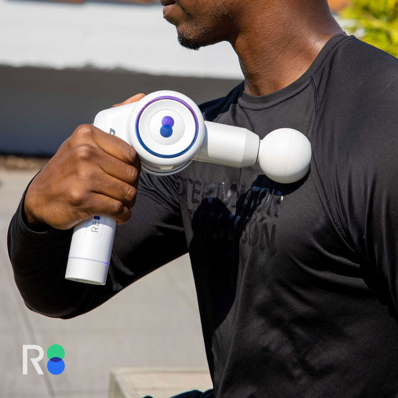 Reathlete FOLD Interchangeable Folding Massage Therapy Gun for Athletes, White
