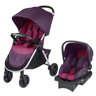 Evenflo Folio Tri Fold All in 1 Baby Travel System, Blackberry (Open Box)