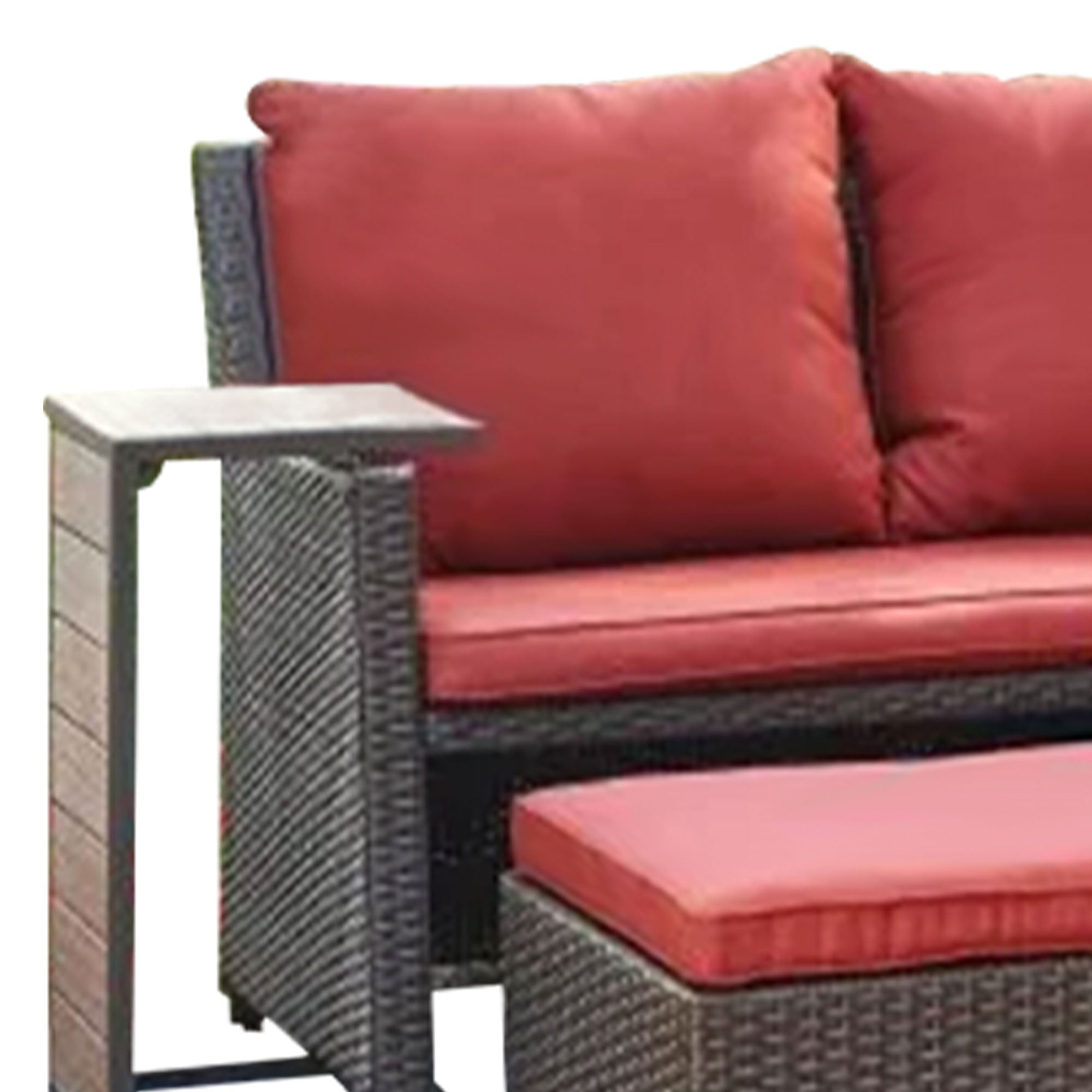 Four Seasons Courtyard All-Weather 3-Piece Patio Seating Set, Red (Open Box) - VMInnovations