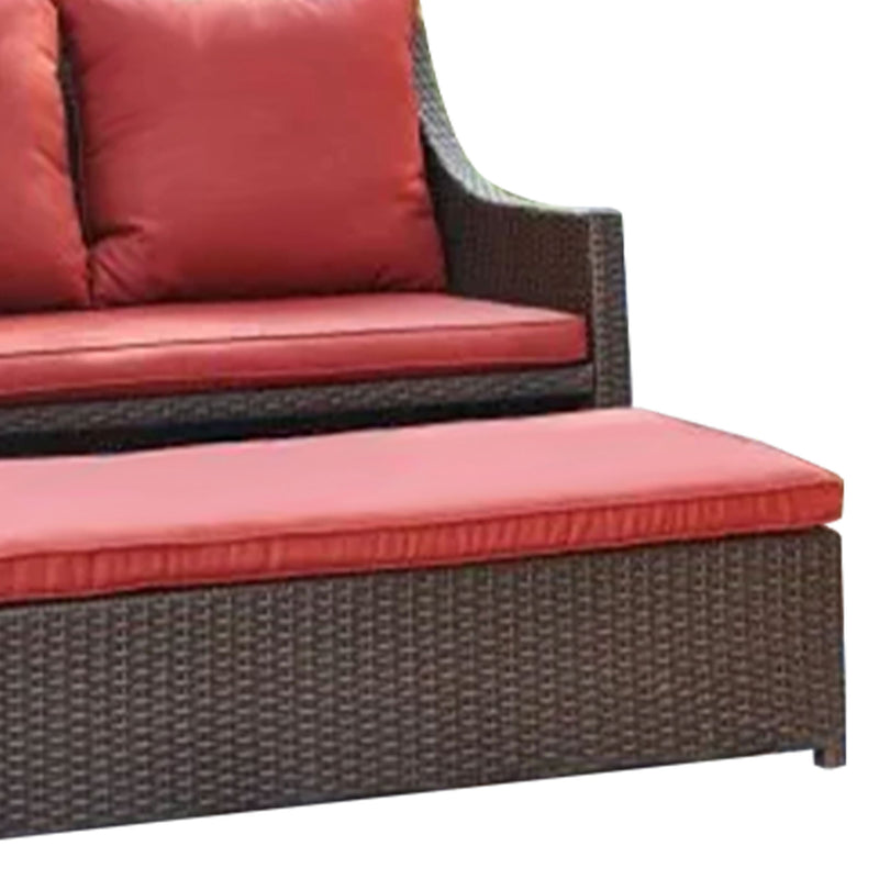 Four Seasons Courtyard All-Weather 3-Piece Patio Seating Set, Red (Open Box)